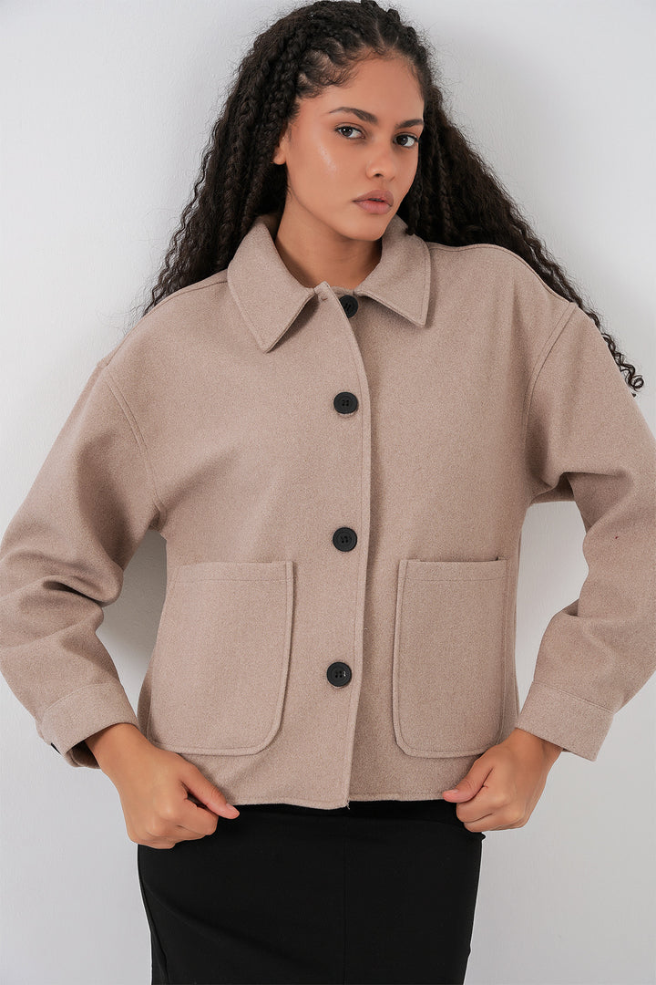 BGD Women Women's Cashmere Coat - Beige - Veenendaal