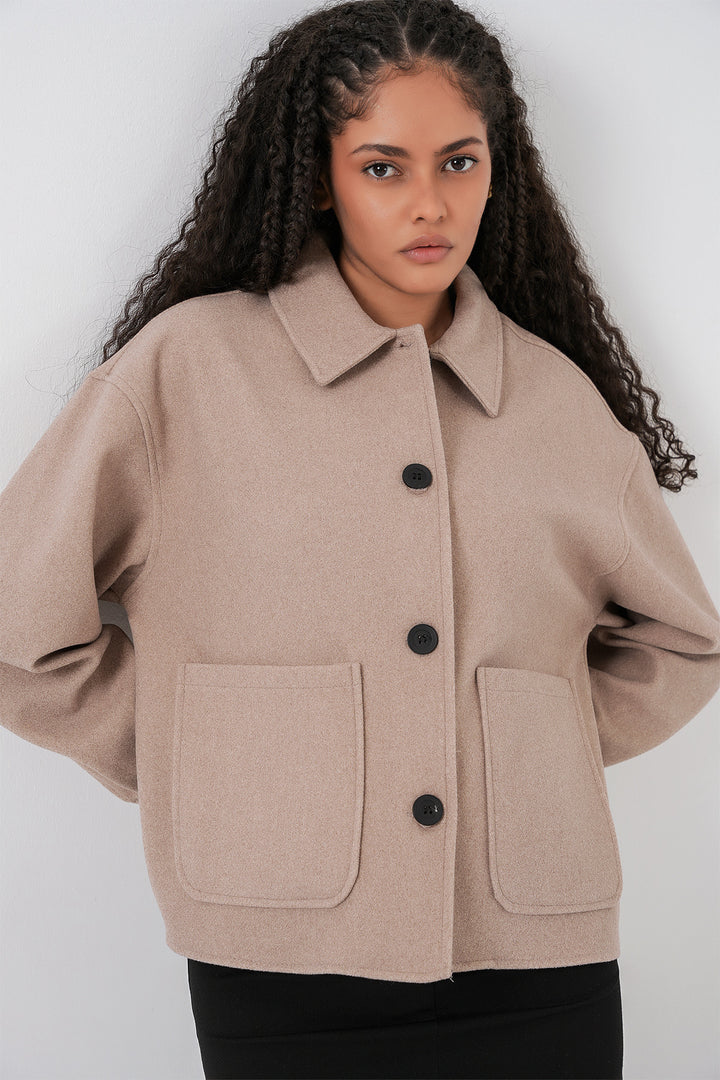 BGD Women Women's Cashmere Coat - Beige - Veenendaal