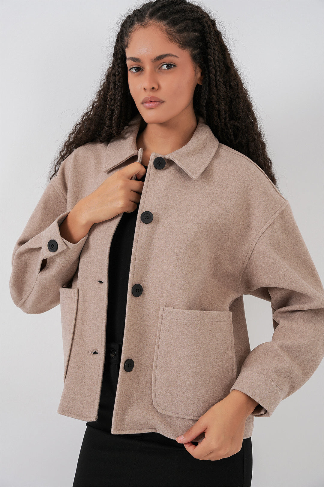BGD Women Women's Cashmere Coat - Beige - Veenendaal