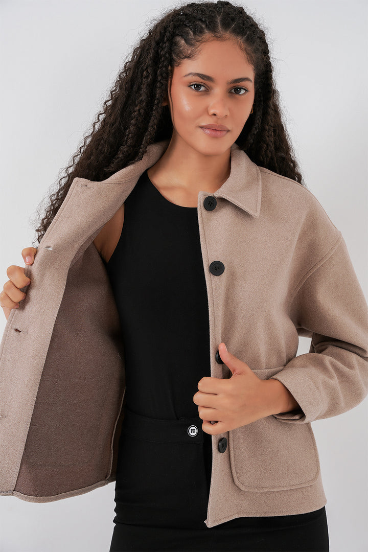 BGD Women Women's Cashmere Coat - Beige - Veenendaal