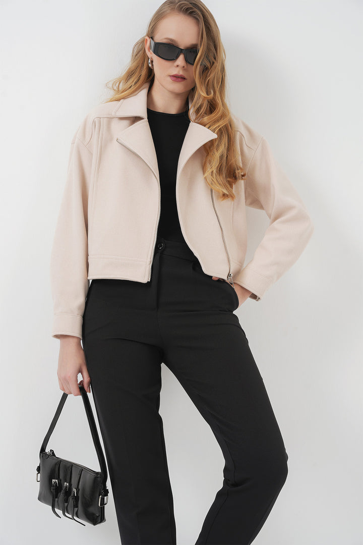 BGD Women Women's Short Wool Coat - Beige - Johnson City