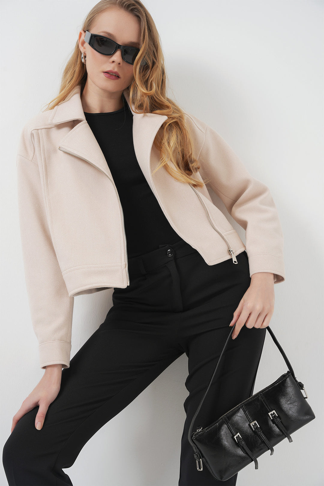 BGD Women Women's Short Wool Coat - Beige - Johnson City