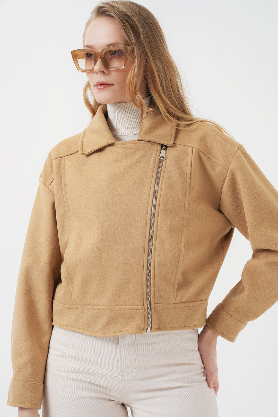 BGD Women Women's Short Woolen Jacket - Biscuit - Bistriţa