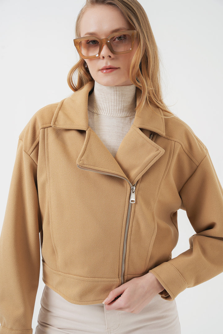 BGD Women Women's Short Woolen Jacket - Biscuit - Bistriţa
