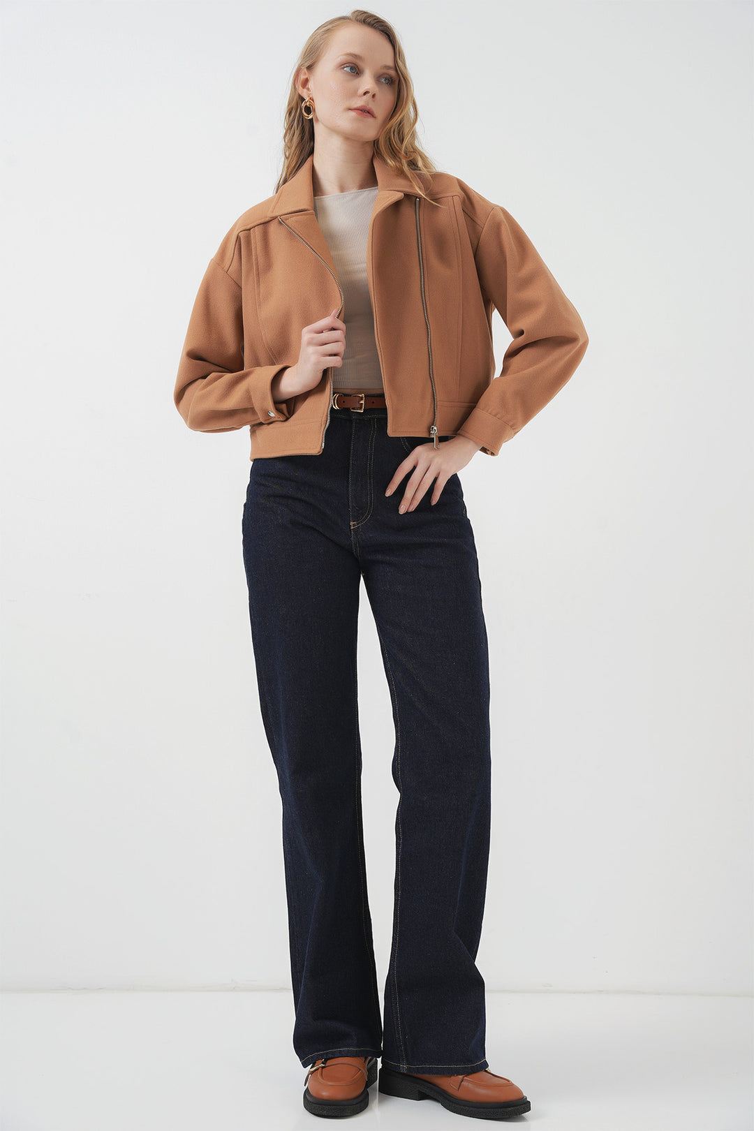 BGD Women Women's Short Pea Coat - Camel - Santa Maria
