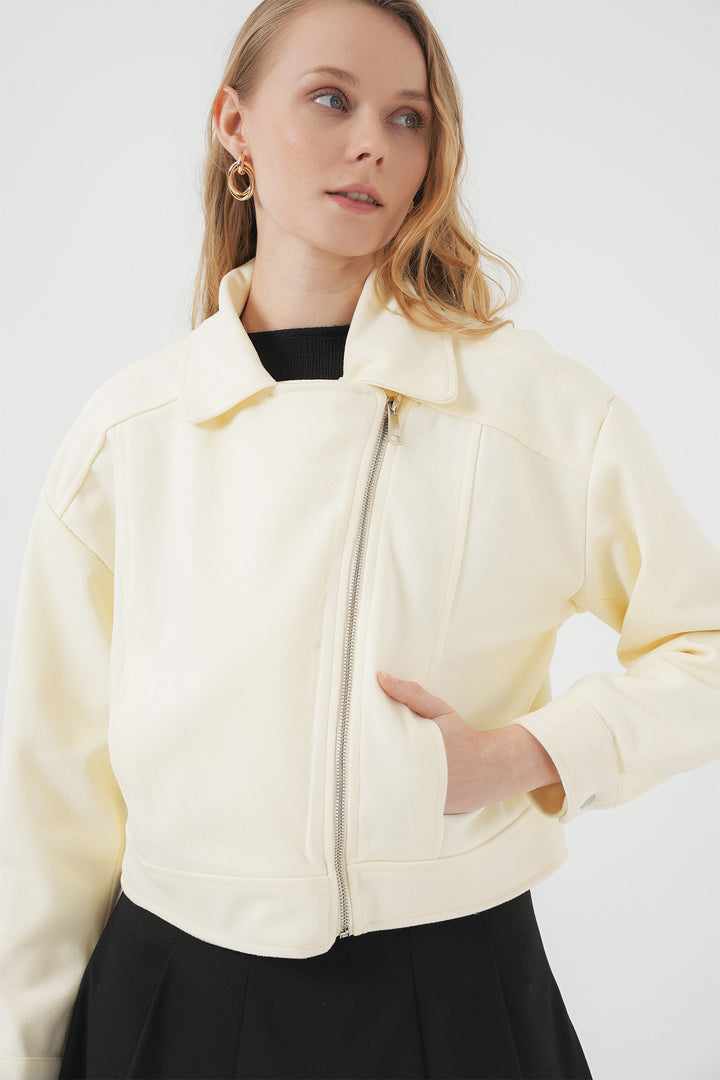 BGD Women Women's Short Pea Coat - Cream - Geneva