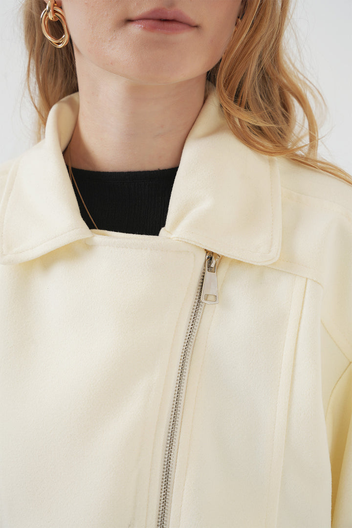 BGD Women Women's Short Pea Coat - Cream - Geneva