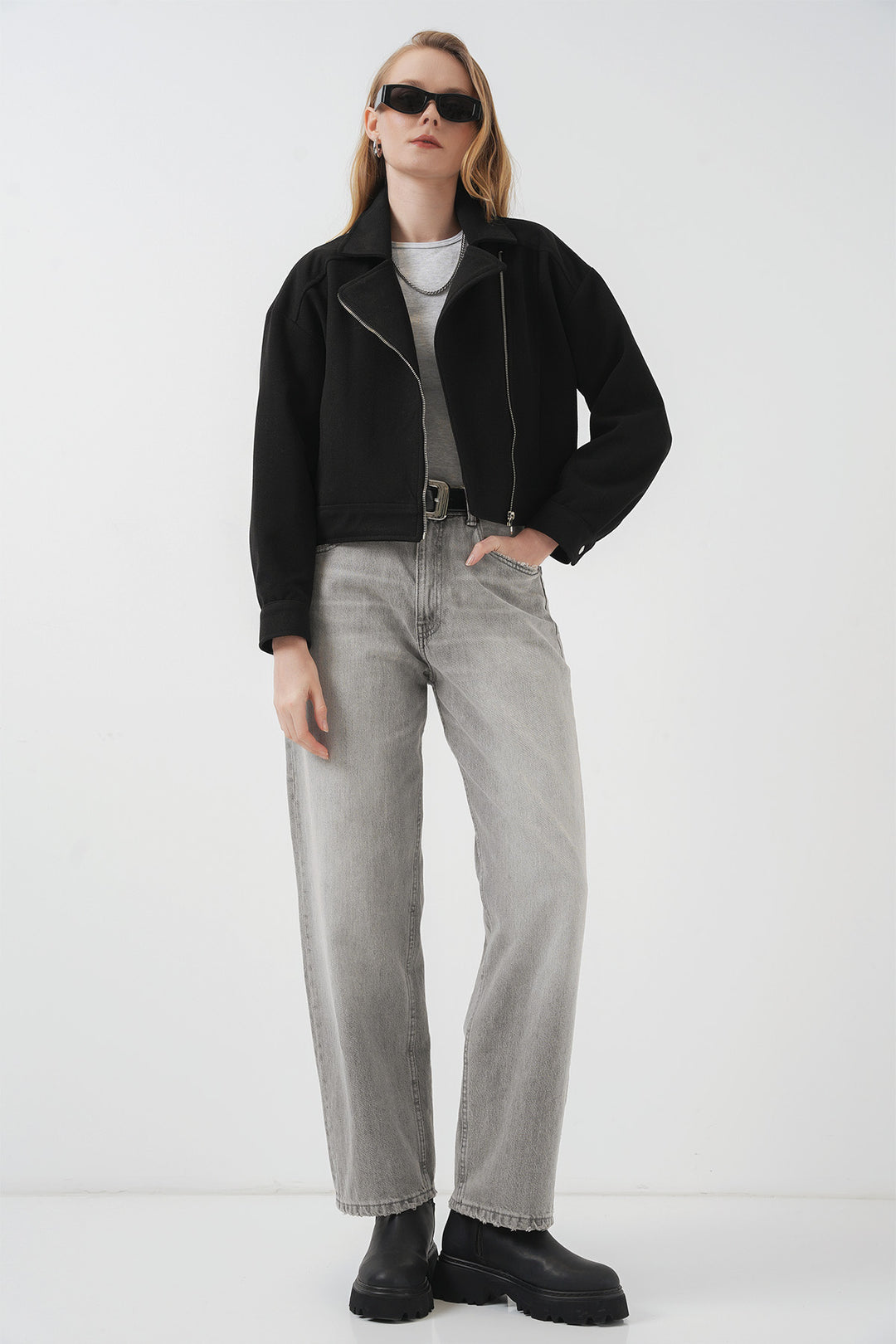 BGD Women Women's Short Pea Coat - Black - Pristina
