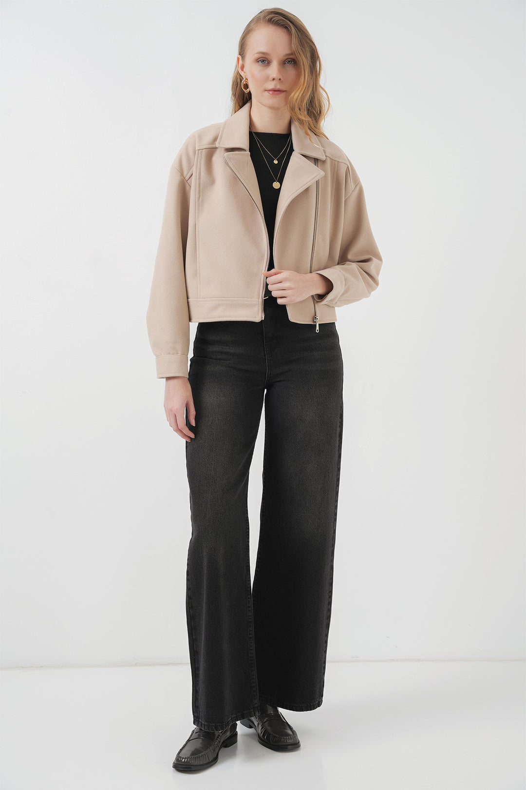 BGD Women Women's Short Woolen Jacket - Stone - Scandicci