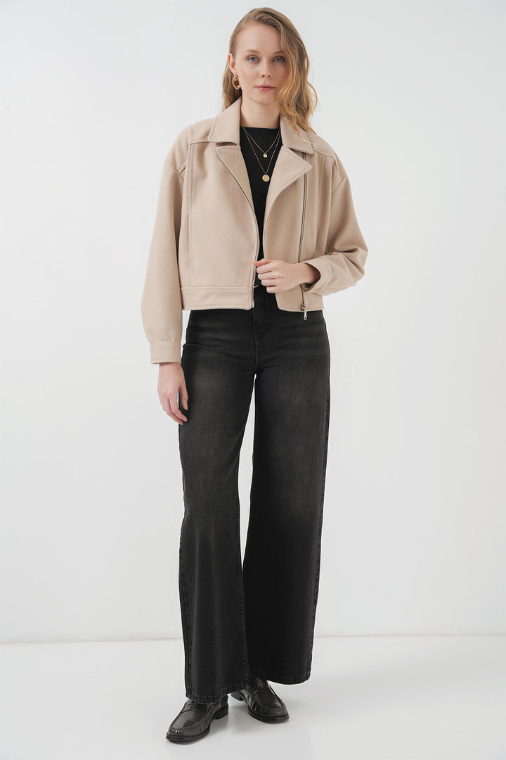 BGD Women Women's Short Woolen Jacket - Stone - Scandicci