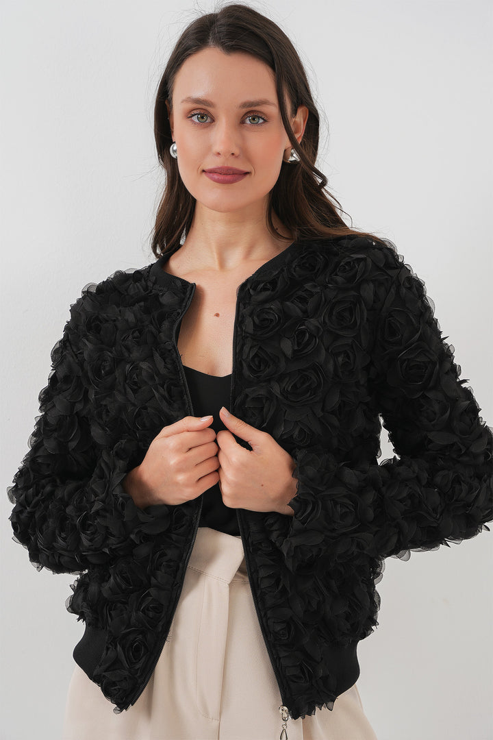 BGD Women Rose Jacket - Black - Hattingen
