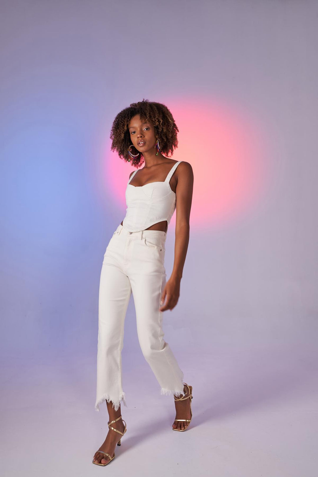 HLLY Women Swan Jean Pants White - Orlando