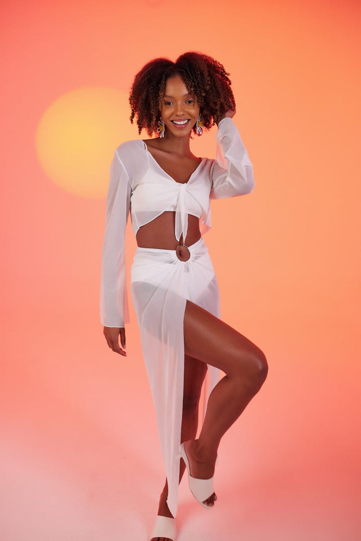 HLLY Women Ringer Pareo Set White - Mandurah