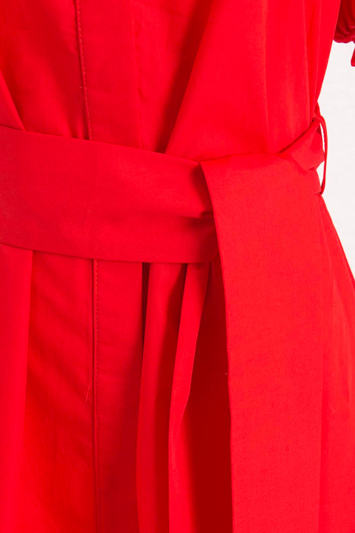 BSL Women 100% Cotton Balloon Sleeve Mini Shirt Dress - Ciudad Nezahualcóyotl