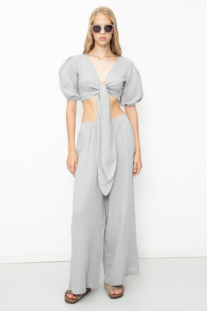 BSL Women 100% Cotton Wide Leg Oversize Trousers - Coalville