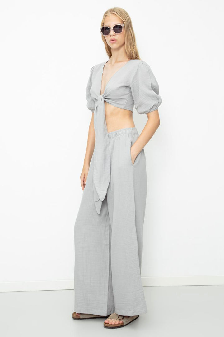 BSL Women 100% Cotton Wide Leg Oversize Trousers - Coalville