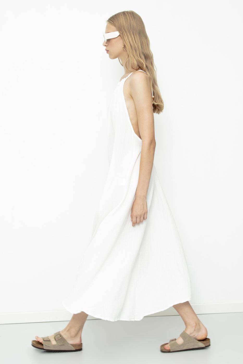 BSL Women 100% Cotton Beaded Maxi Dress - Utica