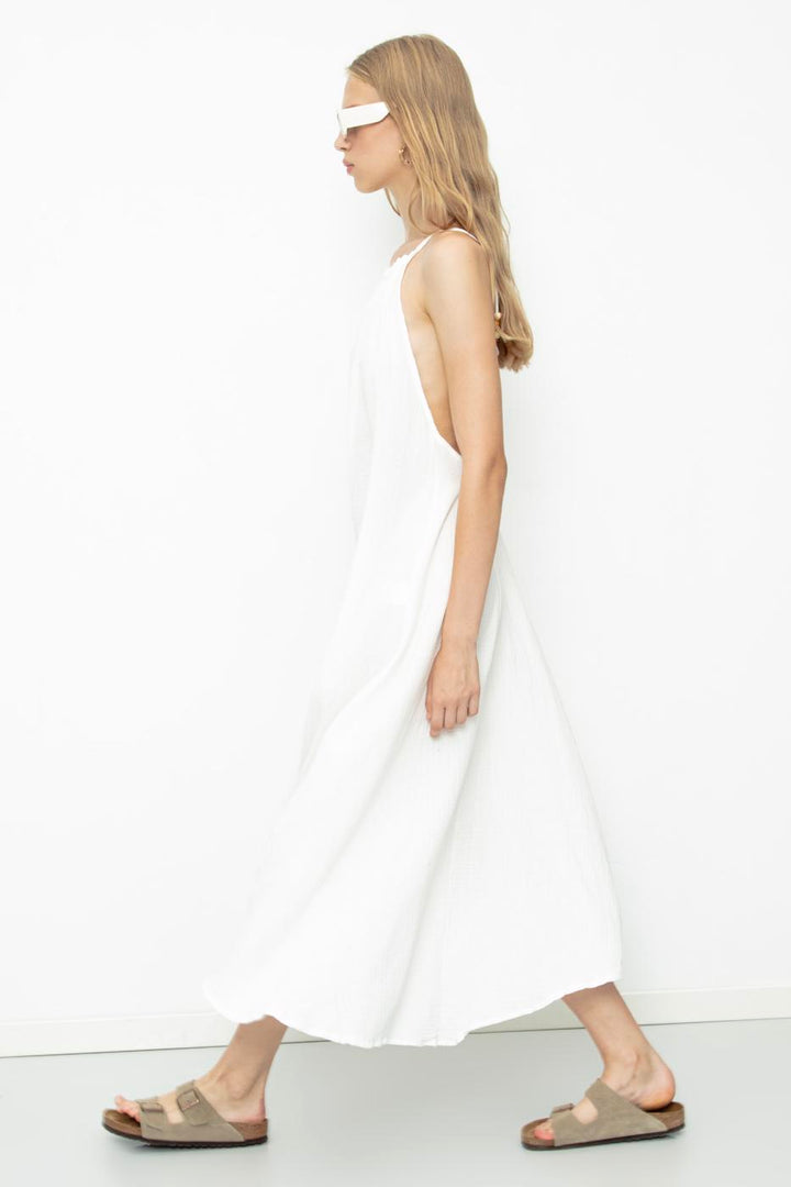BSL Women 100% Cotton Beaded Maxi Dress - Utica