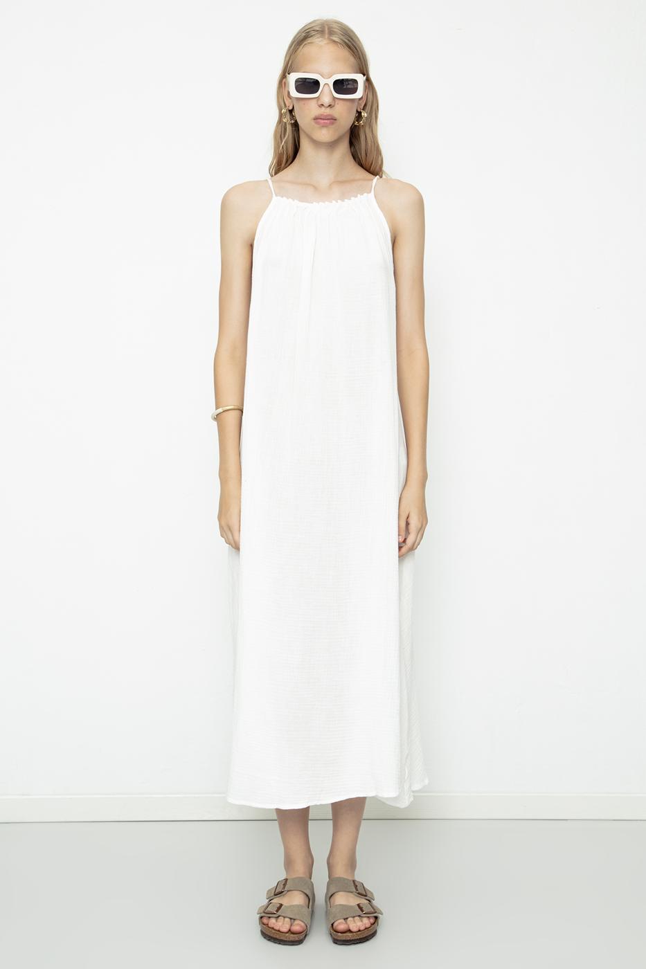 BSL Women 100% Cotton Beaded Maxi Dress - Utica