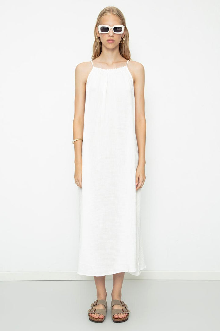 BSL Women 100% Cotton Beaded Maxi Dress - Utica