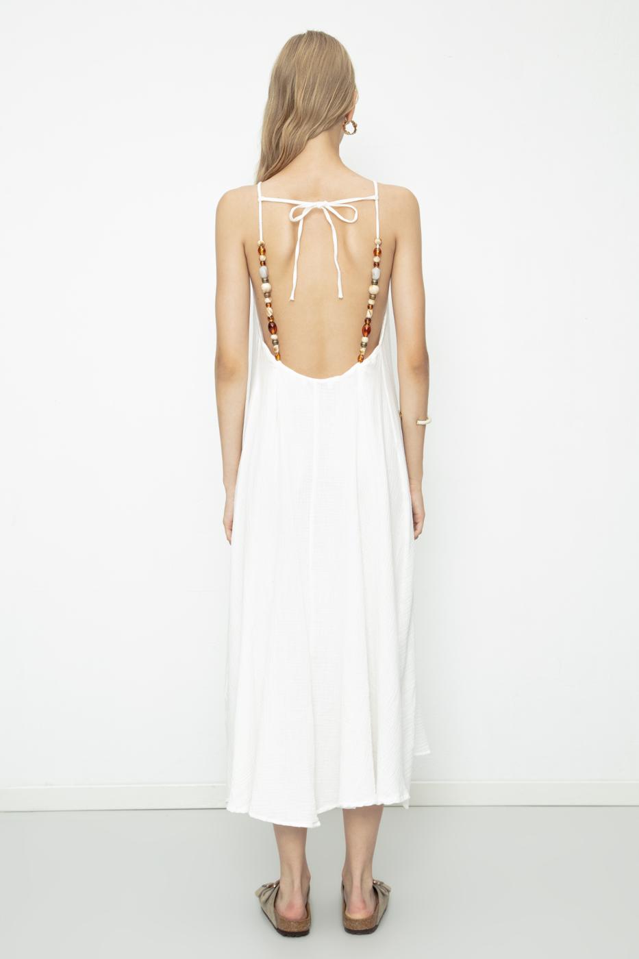 BSL Women 100% Cotton Beaded Maxi Dress - Utica
