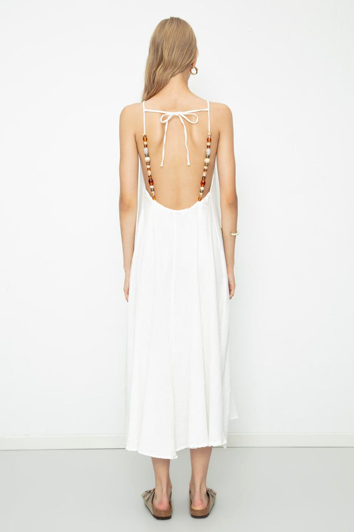 BSL Women 100% Cotton Beaded Maxi Dress - Utica