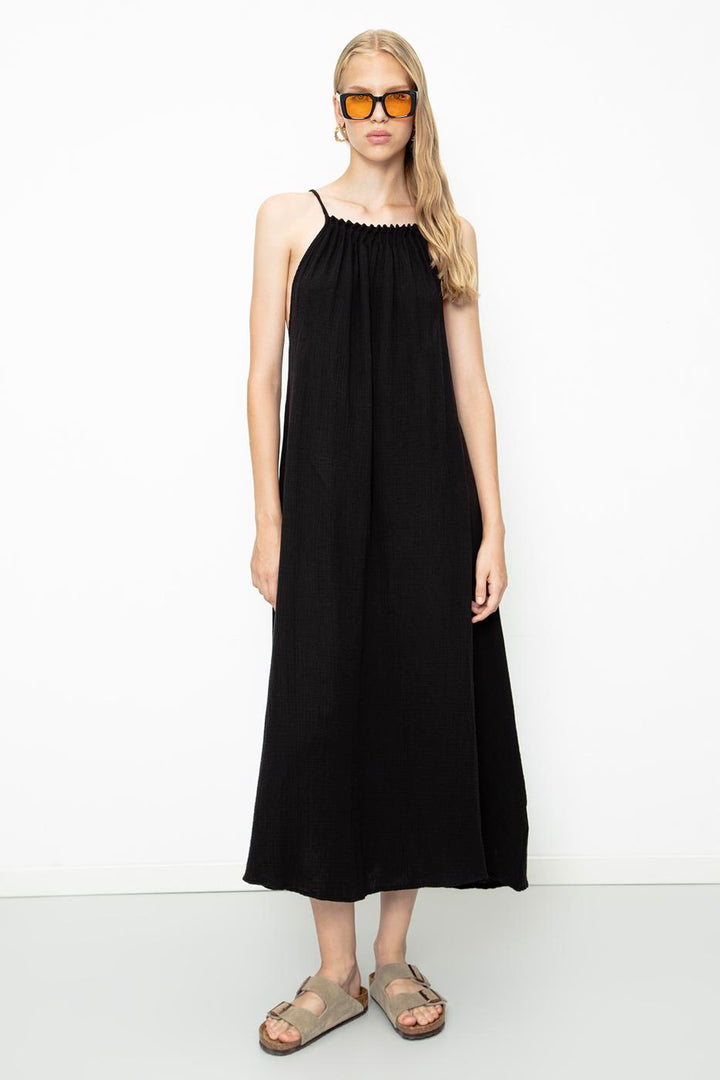 BSL Women 100% Cotton Beaded Maxi Dress - Chiclana de la Frontera