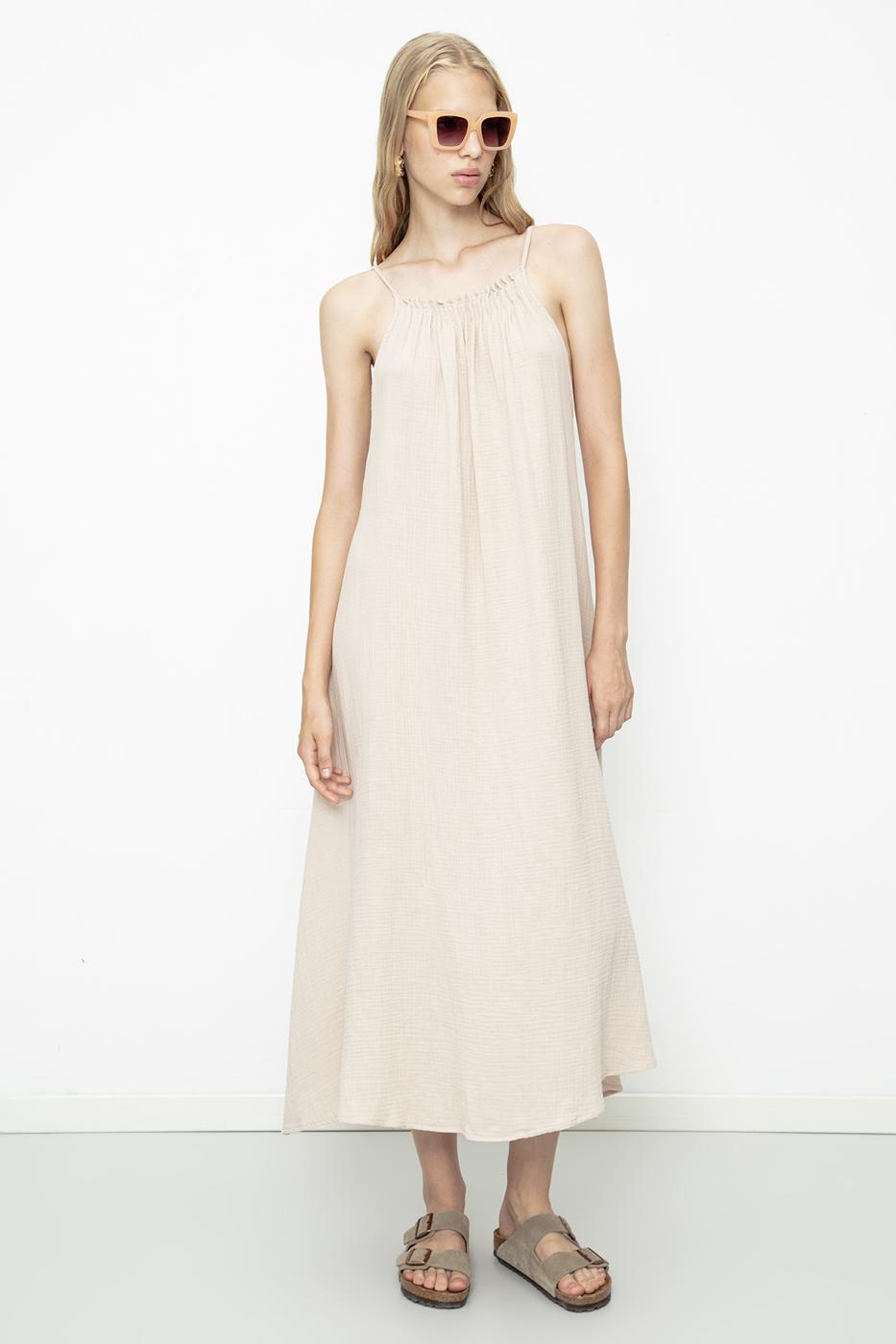 BSL Women 100% Cotton Beaded Maxi Dress - Simi Valley
