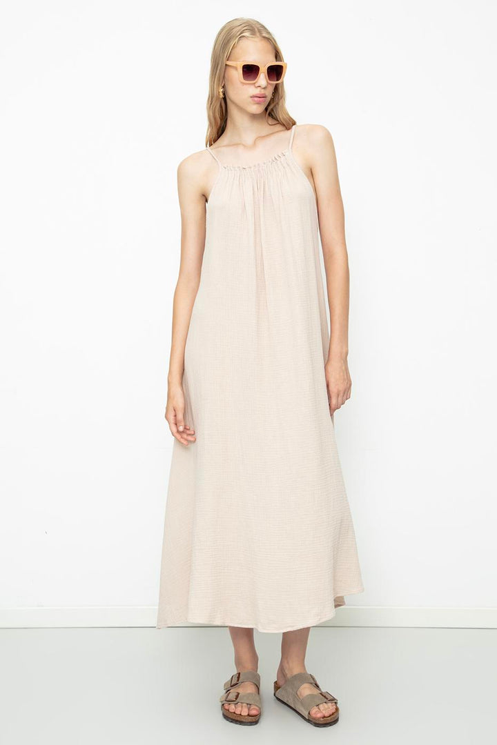 BSL Women 100% Cotton Beaded Maxi Dress - Simi Valley
