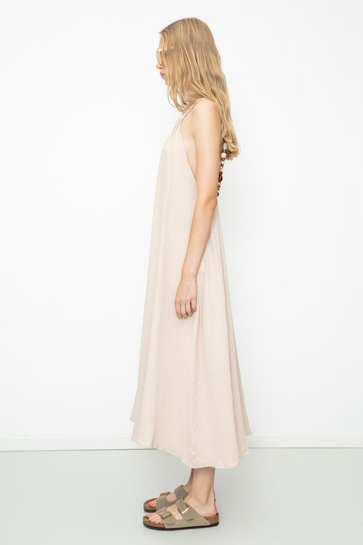 BSL Women 100% Cotton Beaded Maxi Dress - Simi Valley