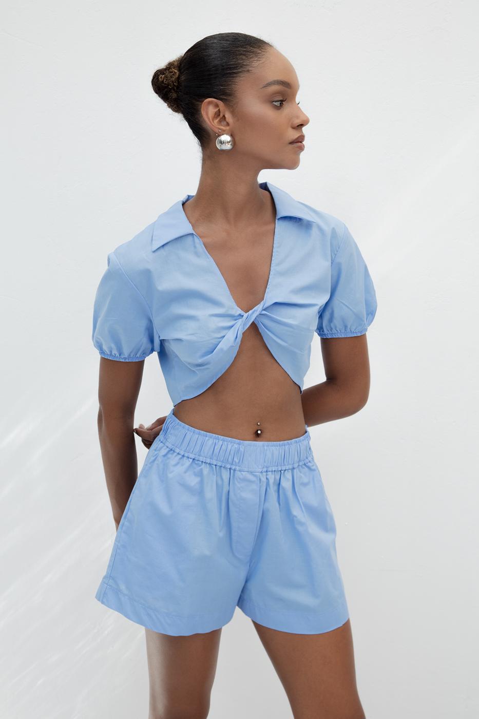 BSL Women 100% Cotton Twist Crop Blouse - Mörfelden-Walldorf