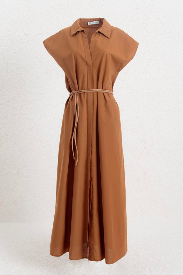 BSL Women 100% Cotton Midi Shirt Dress - Ciampino