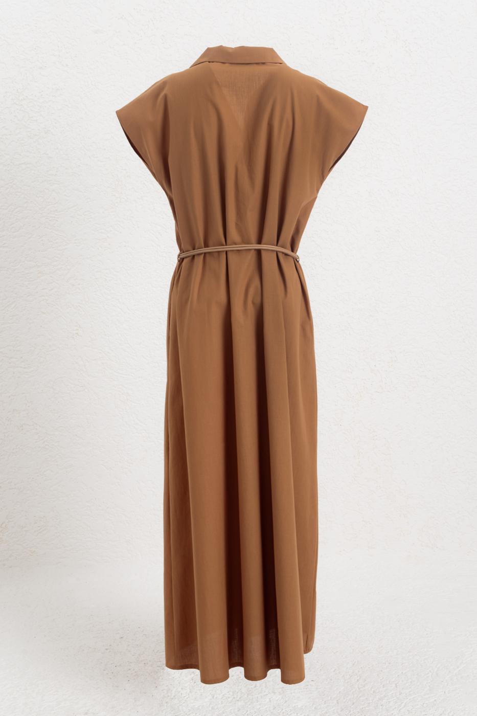 BSL Women 100% Cotton Midi Shirt Dress - Ciampino