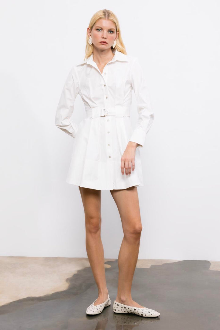 BSL Women 100% Cotton Mini Shirt Dress - Catania