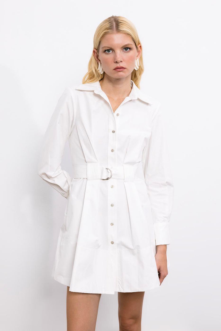 BSL Women 100% Cotton Mini Shirt Dress - Catania