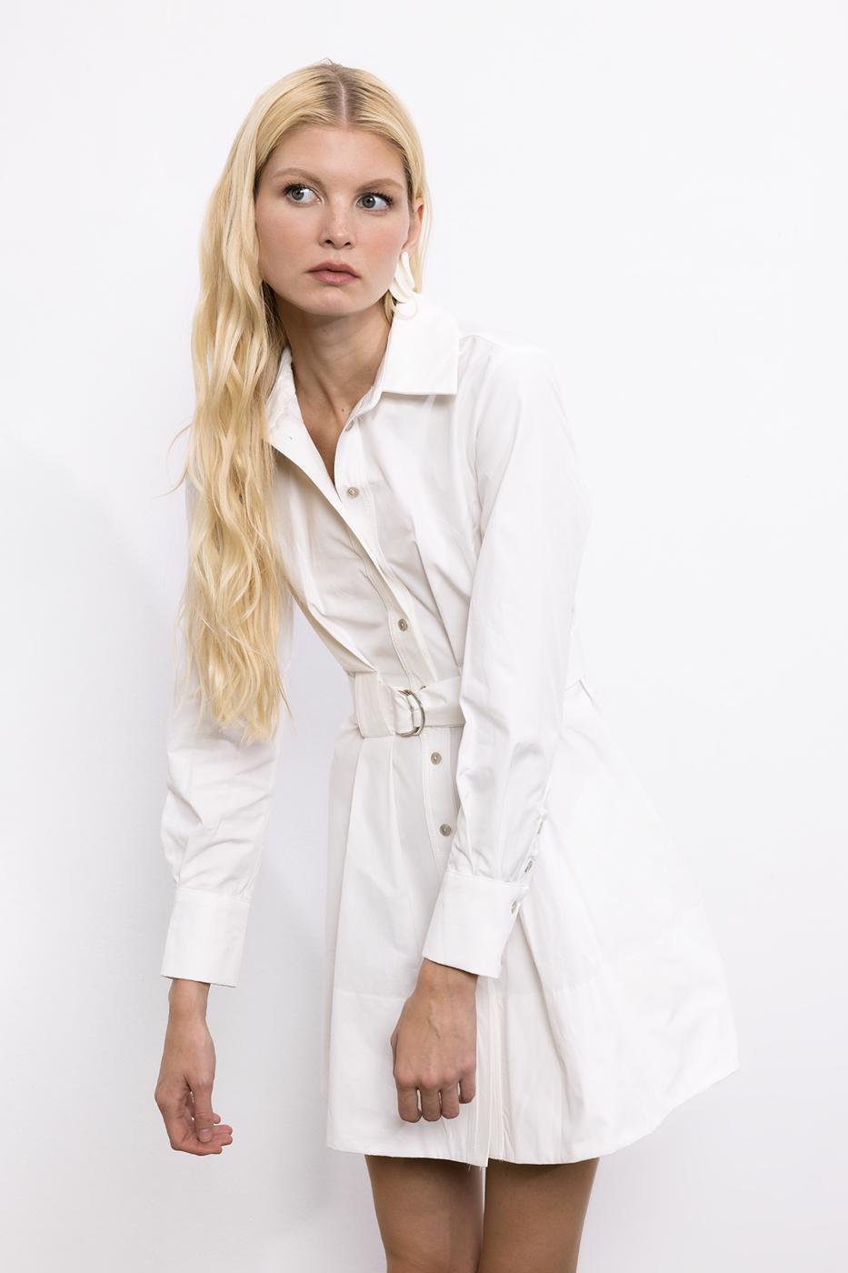 BSL Women 100% Cotton Mini Shirt Dress - Catania