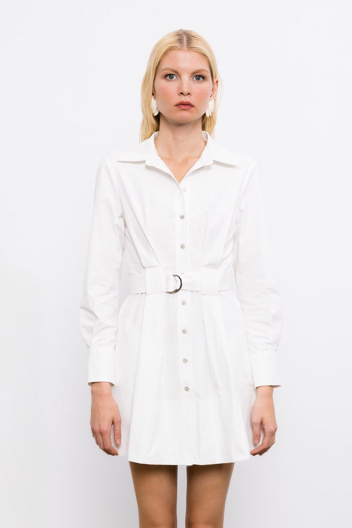 BSL Women 100% Cotton Mini Shirt Dress - Catania