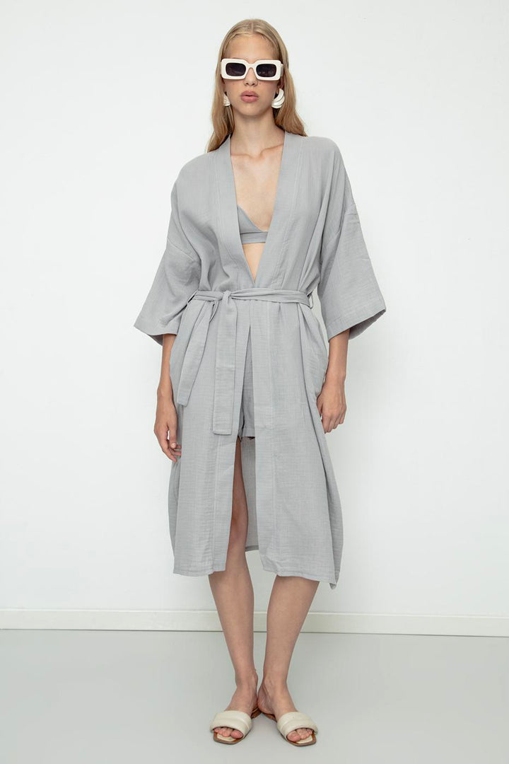 BSL Women 100% Cotton Muslin Kimono - Fano