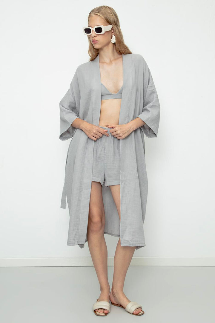 BSL Women 100% Cotton Muslin Kimono - Gießen