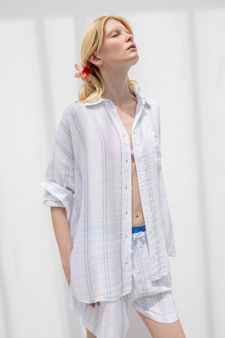 BSL Women 100% Cotton Oversize Shirt - Apple Valley