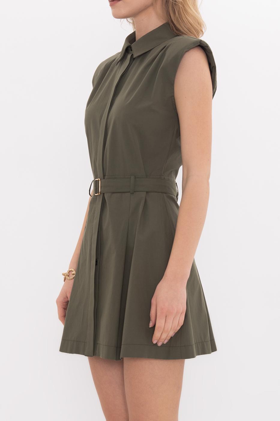 BSL Women 100% Cotton Pleated Mini Shirt Dress - Soria