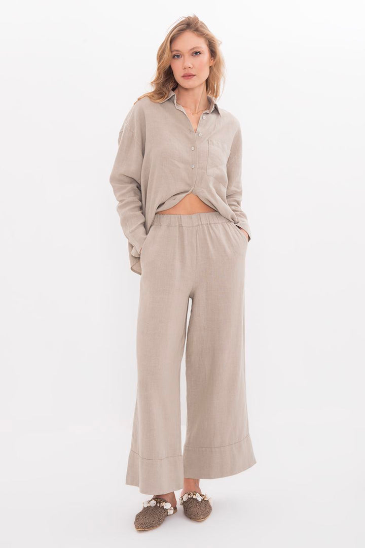 BSL Women 100% Linen Loose Trousers - Caguas