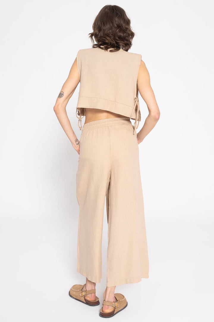 BSL Women 100% Linen Straight Cut Wide Trousers - Timmins