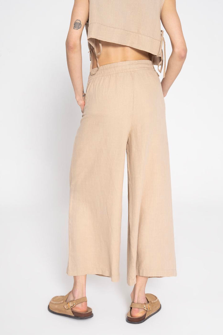 BSL Women 100% Linen Straight Cut Wide Trousers - Timmins