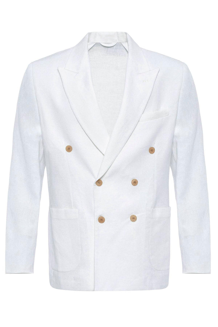 ANT 100% Linen Double Breasted Closure Men's Blazer Jacket - Allentown