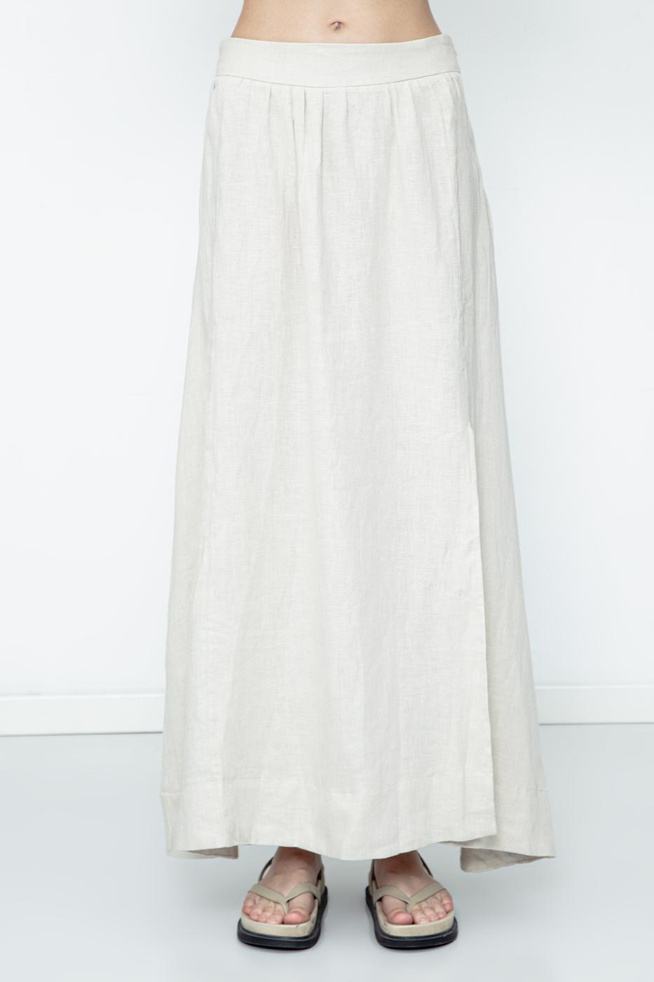 BSL Women 100% Linen Midi Skirt - Charleroi