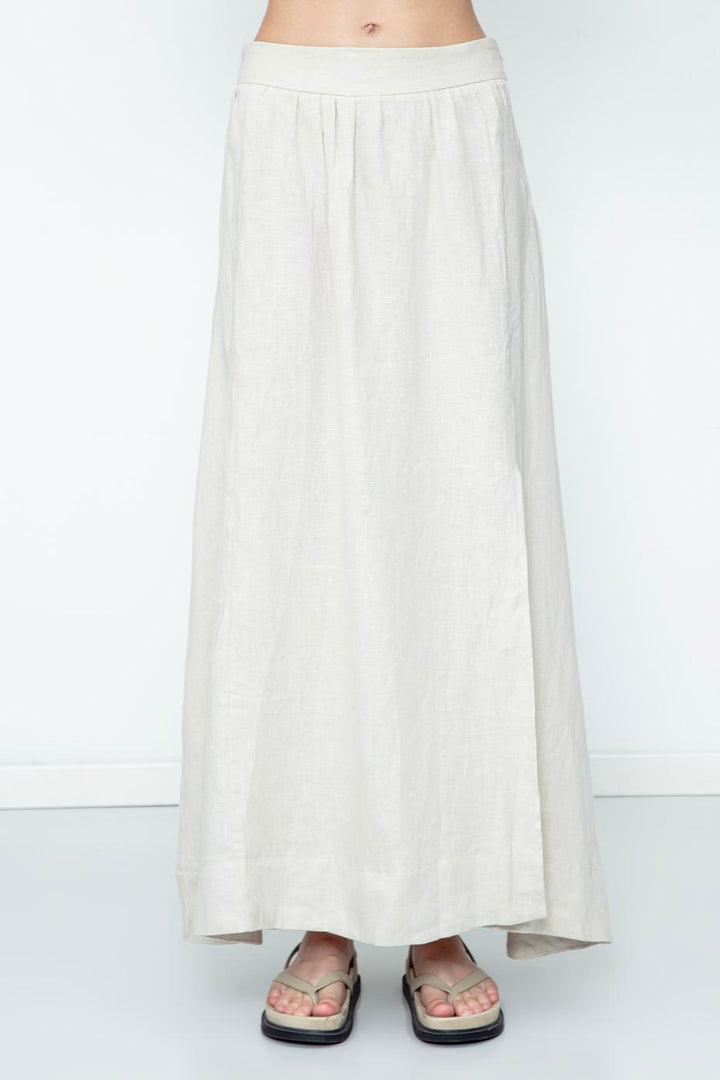 BSL Women 100% Linen Midi Skirt - Charleroi