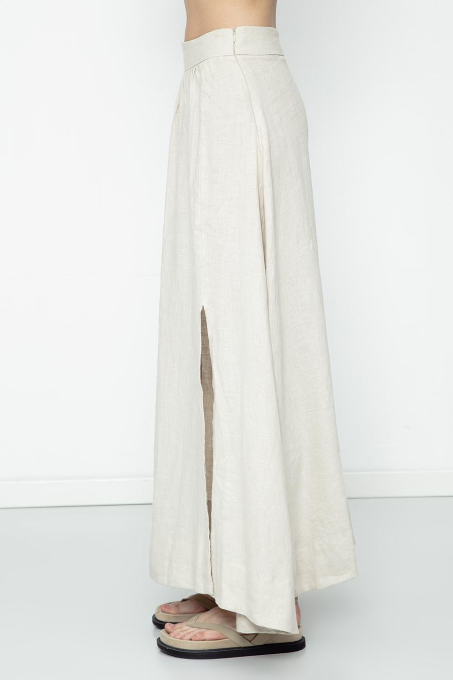 BSL Women 100% Linen Midi Skirt - Charleroi