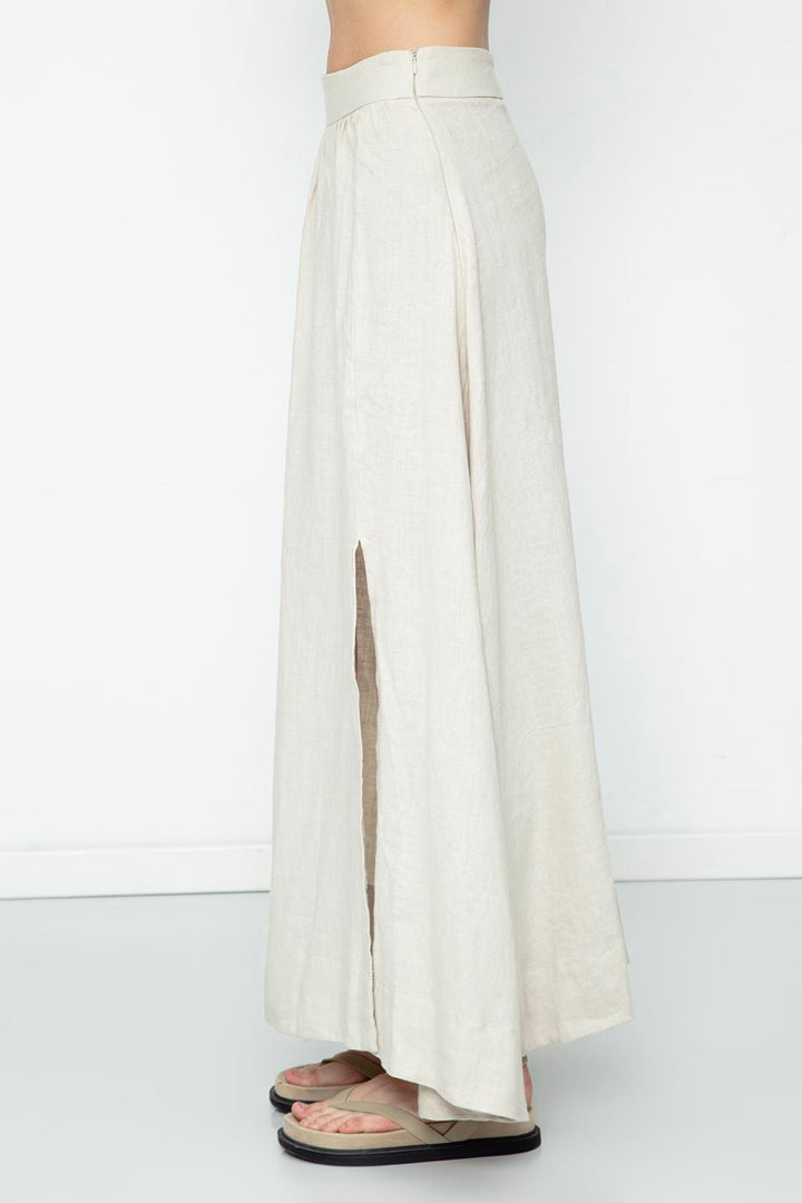 BSL Women 100% Linen Midi Skirt - Charleroi