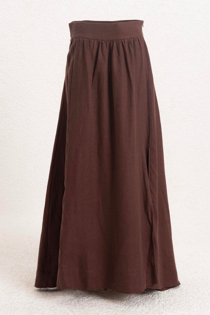 BSL Women 100% Linen Midi Skirt - Orem